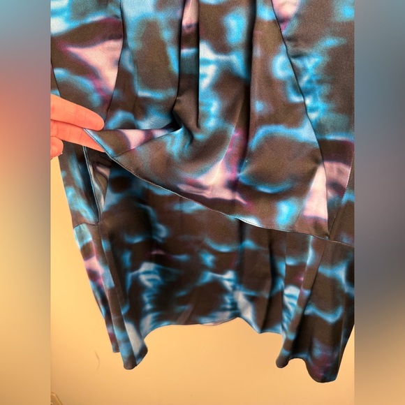 Erdem Size US 10 Black Blue Purple Silk Floral Top Made In England Designer - Picture 5 of 12